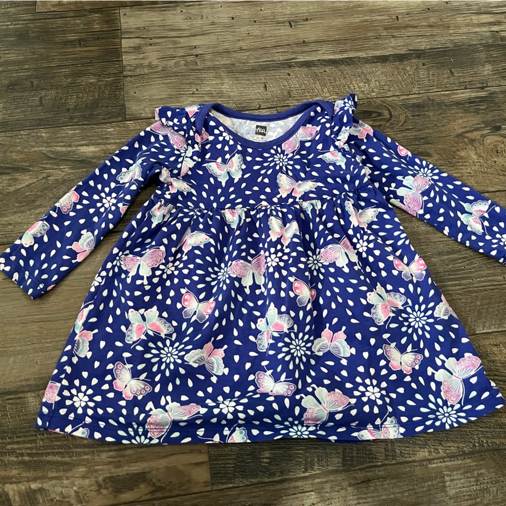 Tea Collection Blue Floral Kids Dress